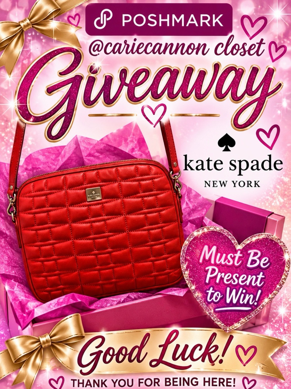 kate spade Quilted Crossbody Bag in Red-Orange
Giveaway gift